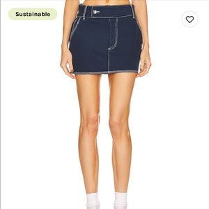 Helsa x REVOLVE Low Rise Mini Skirt in Navy Brand New